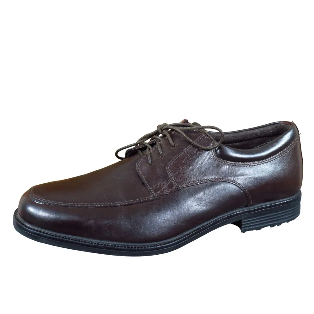Rockport Hydro-Shield Waterproof Leather Oxfords Men 11.5 Brown V74294 Excellent
